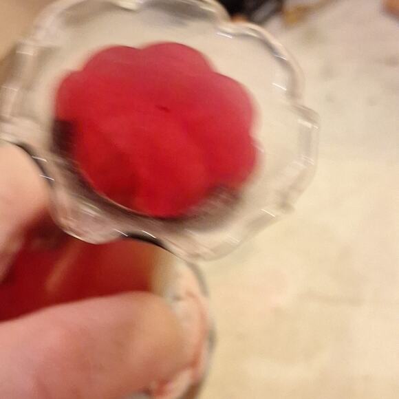 Westmoreland Ruby Glass Hand Painted Rose 6.25" Bud Vase Signed R. Green 1978 - Picture 6 of 6